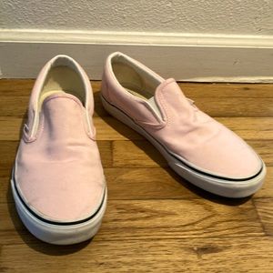 Awesome slip on light pink vans.